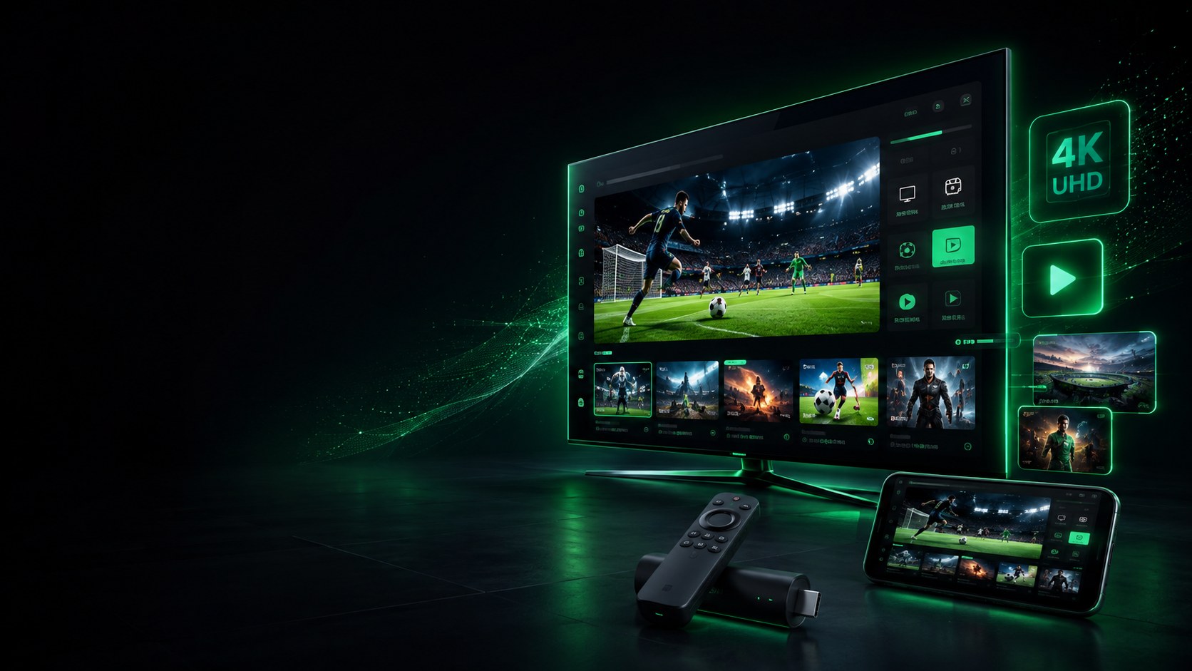 IPTV4K streaming 20,000+ live channels in 4K on a Smart TV, Firestick and smartphone